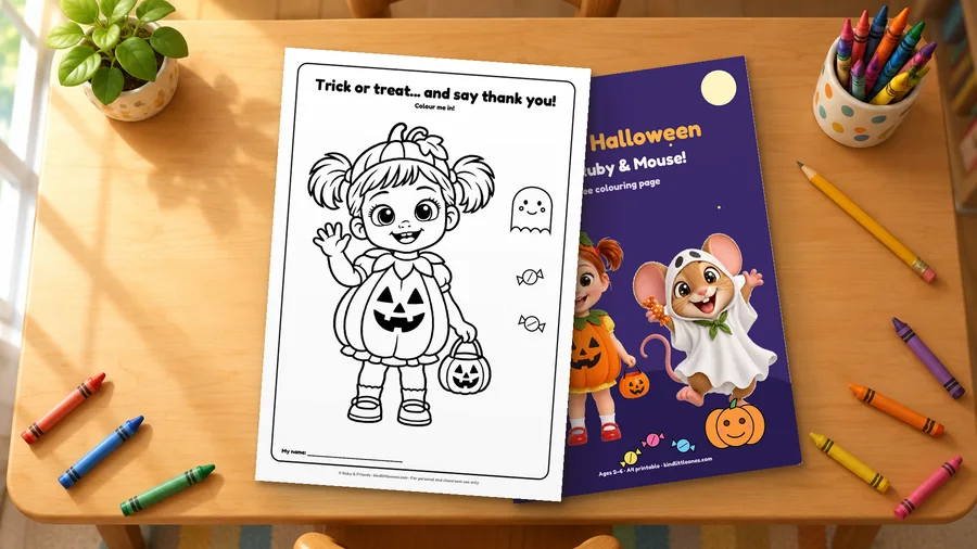 Free Halloween colouring page